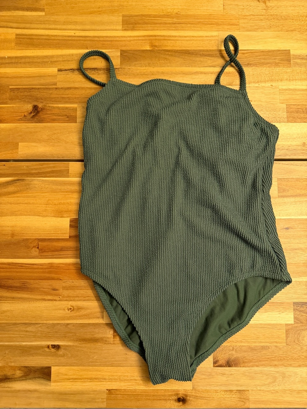 Target Olive Green Textured One-Piece Swimsuit